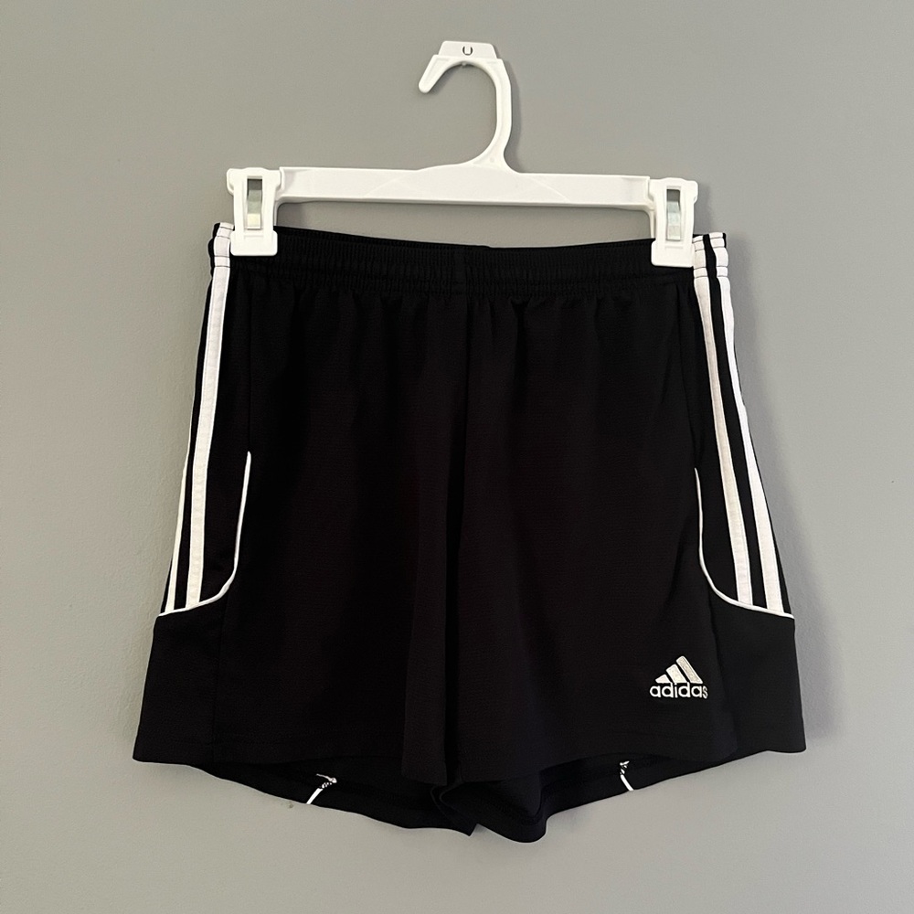 Small, black Adidas shorts